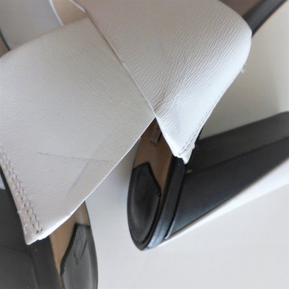 Diane Von Furstenberg 6.5 Black and White High Heel Sandals Chunky Heel EU 36.5 - Picture 7 of 8